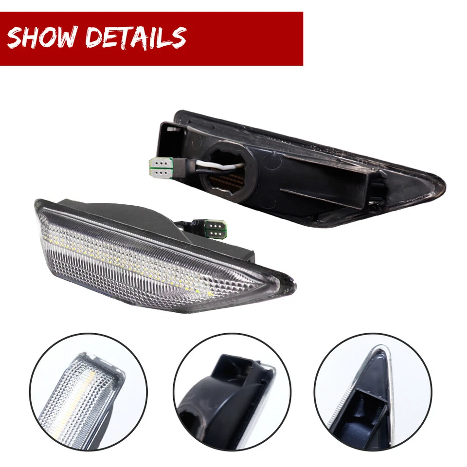 Luz de señalización delantera LED blanca transparente euro 2 piezas para Honda Element SC 2009-2010 Foto 3 de 4