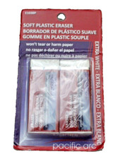 Soft Plastic Eraser Won't Tear or Harm Paper Extra White 2ct Pacific Arc