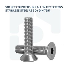M3 M4 M5 M6 SOCKET COUNTERSUNK ALLEN KEY SCREW BOLT A2 STAINLESS STEEL DIN 7991