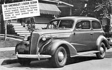 Antique Auto 1937 Chevrolet 2 Door Sedan Vintage Postcard F147 Antique Auto 1937 Chevrolet 2 Door Sedan Vintage Postcard F147