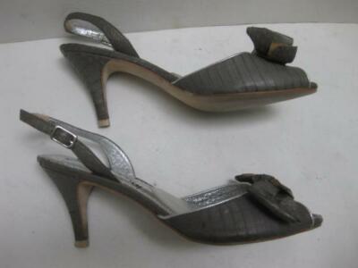 Escarpins Sam Edelman En Daim Gris Foncé - Talons Aiguilles, Bout Ouvert - Taille 9 US - Occasion