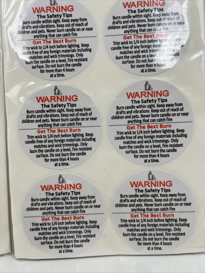 Candle Jar Container Labels Wax Melting Safety Stickers Decal Candle 2” 2200+ - Image 2 of 2
