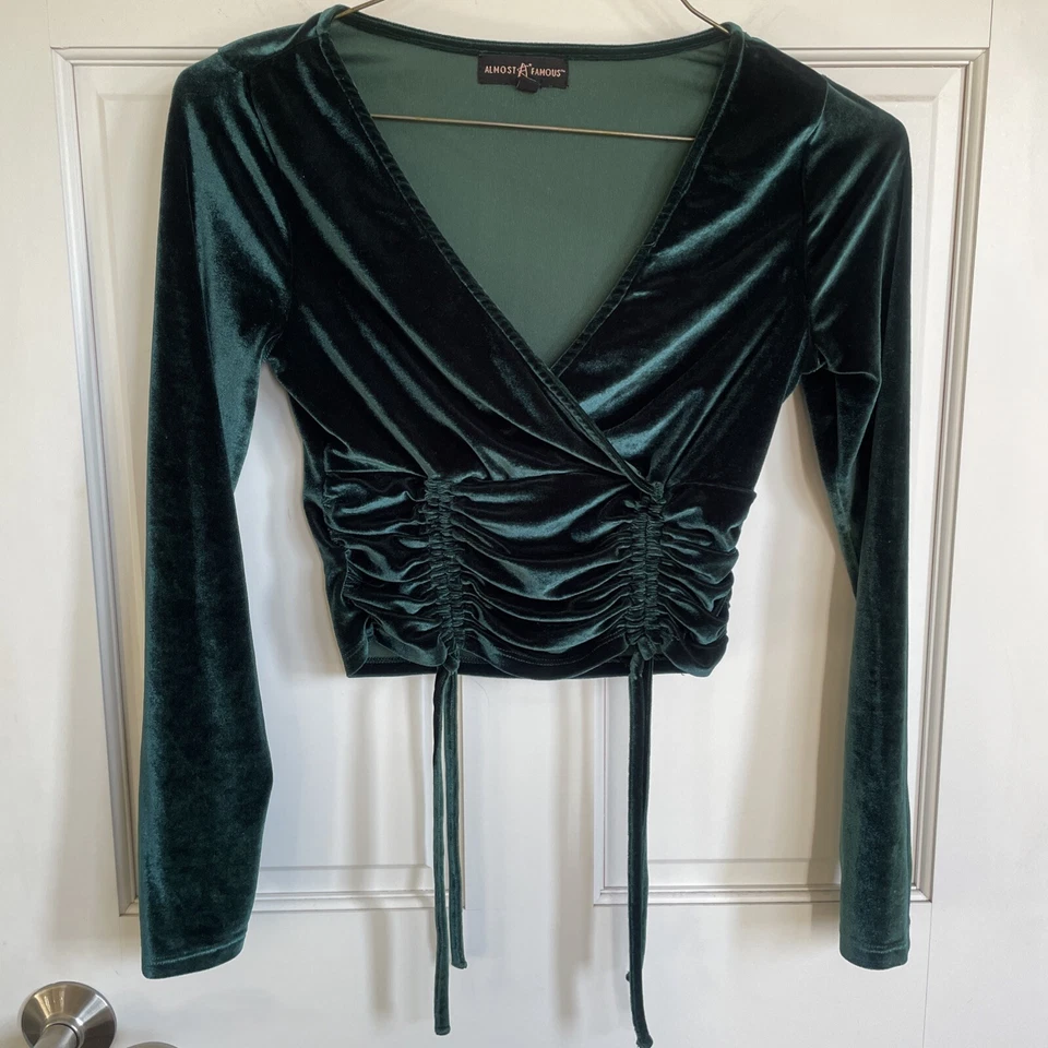 Top corto vintage Y2K de terciopelo acanalado para mujer talla M caprichoso hada boho grunge años 90 Foto 2 de 4