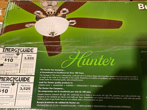 Hunter Builder Deluxe 52" Indoor Ceiling Fan - 5 Reversible - Nickel - O18 - Picture 2 of 5