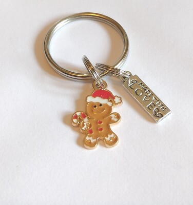 Entzückender süßer Weihnachtsmann Lebkuchenmann Schlüsselanhänger Bagcharm schönes nützliches Geschenk  