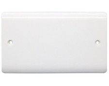 Securlec 2 Gang Double Blank Plate Wall Socket Cover Curved Edge Screw - White