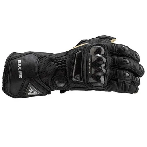 Racer High Racer Motorcycle Gloves Kangaroo Leather Mens Black