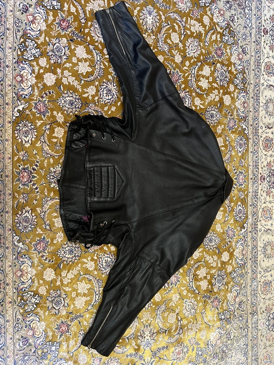 Italy Black Lamb Leather Motorcycle Zip Jacket 44IT 10US | eBay