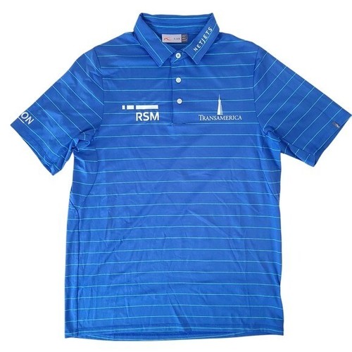 KJUS Herren Zach Johnson blau grün Golf Pro Poloshirt S Tour Issue