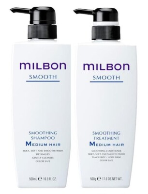 MILBON SMOOTH シャンプー 500ml Milbon smooth Restorative Shampoo & Treatment 500ml 500g 17.6oz