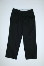 Youth Black Khaki Pants Sz 12 Husky Pleats EUC