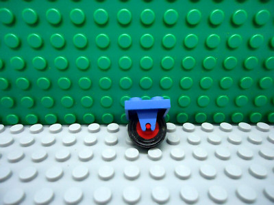 Lego 1 Vintage Blue 2x2 plate landing gear plane red wheel and tire