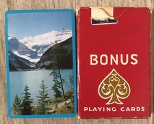Pack of vintage USPCC Congress 606 Playing cards with a Scenic view Lake Louise