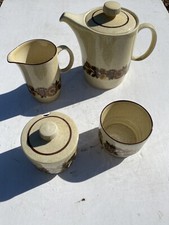 A vintage Poole Pottery Thistlewood Coffee Pot, Milk Jug, Sugar Bowl & Jam Pot