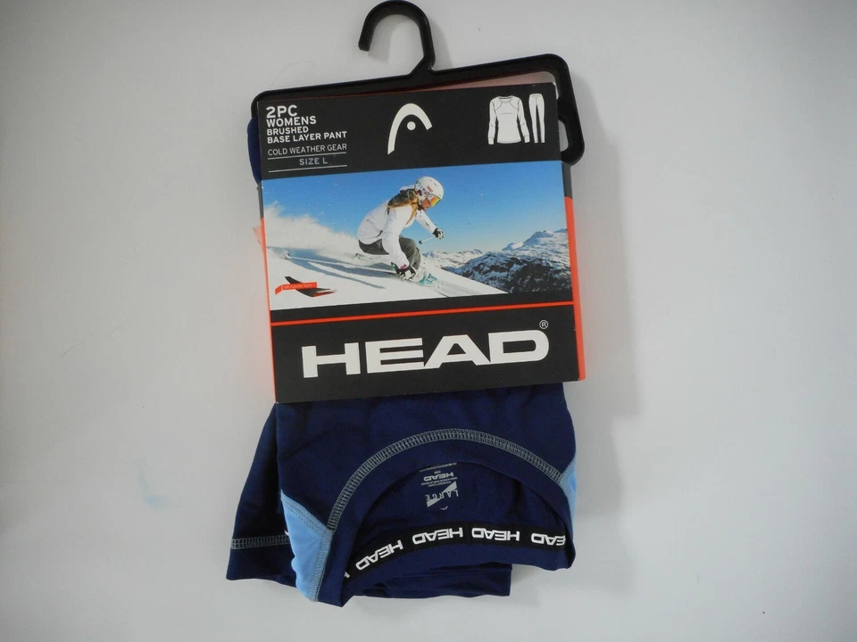 HEAD Fleece Lined 2 PC BASE LAYER Set Leggings Pants & SHIRT Womens LARGE NEW - Imagem 2 de 4