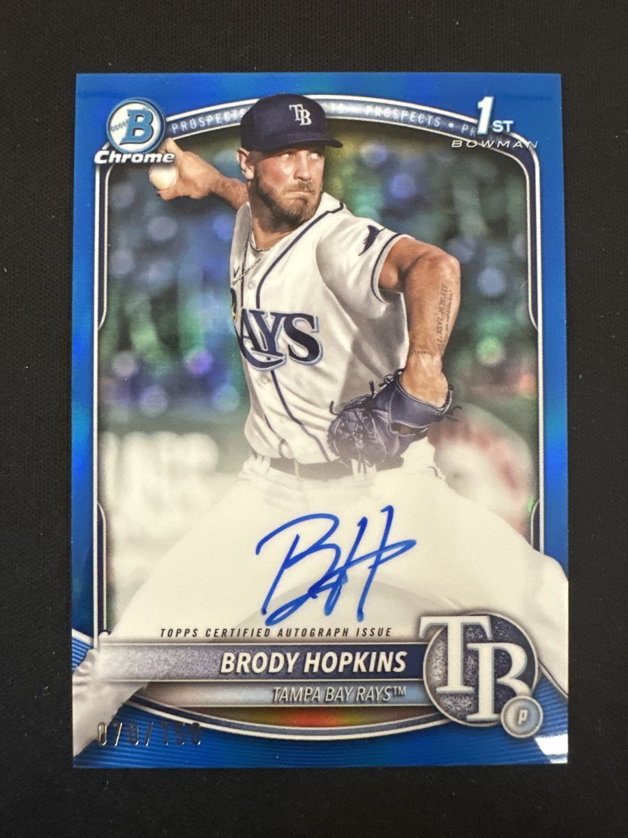 2025 Bowman Chrome Brody Hopkins Bowman 1st Chrome Blue Refractor Auto /150