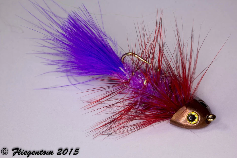 Fliegentom Streamer 3 Stück Wooley Bugger Koppe - violett,rot, Krystal - Bild 1 von 1