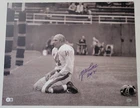 Y A TITTLE Signed 16x20 Iconic Bloody 9/20/64 Photo w/ HOF 71 Insc Leaf & BAS