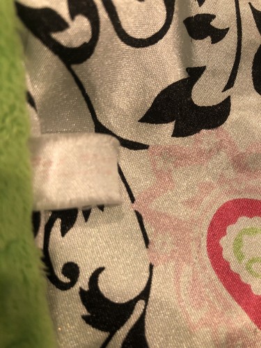 Fat Rat family Minky Satin BABY Doll BLANKET Green Pink security lovey USA 23” - Picture 7 of 10