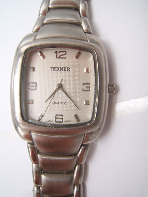 TERNER STAINLESS STEEL WRIST WATCH MEN S WELL MADE QUARTZ WORKING