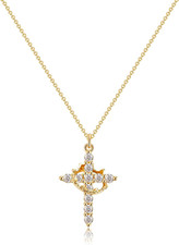 Christian Gift Stocking Stuffers Cross Necklace for Women-Dainty 14K Gold Plated