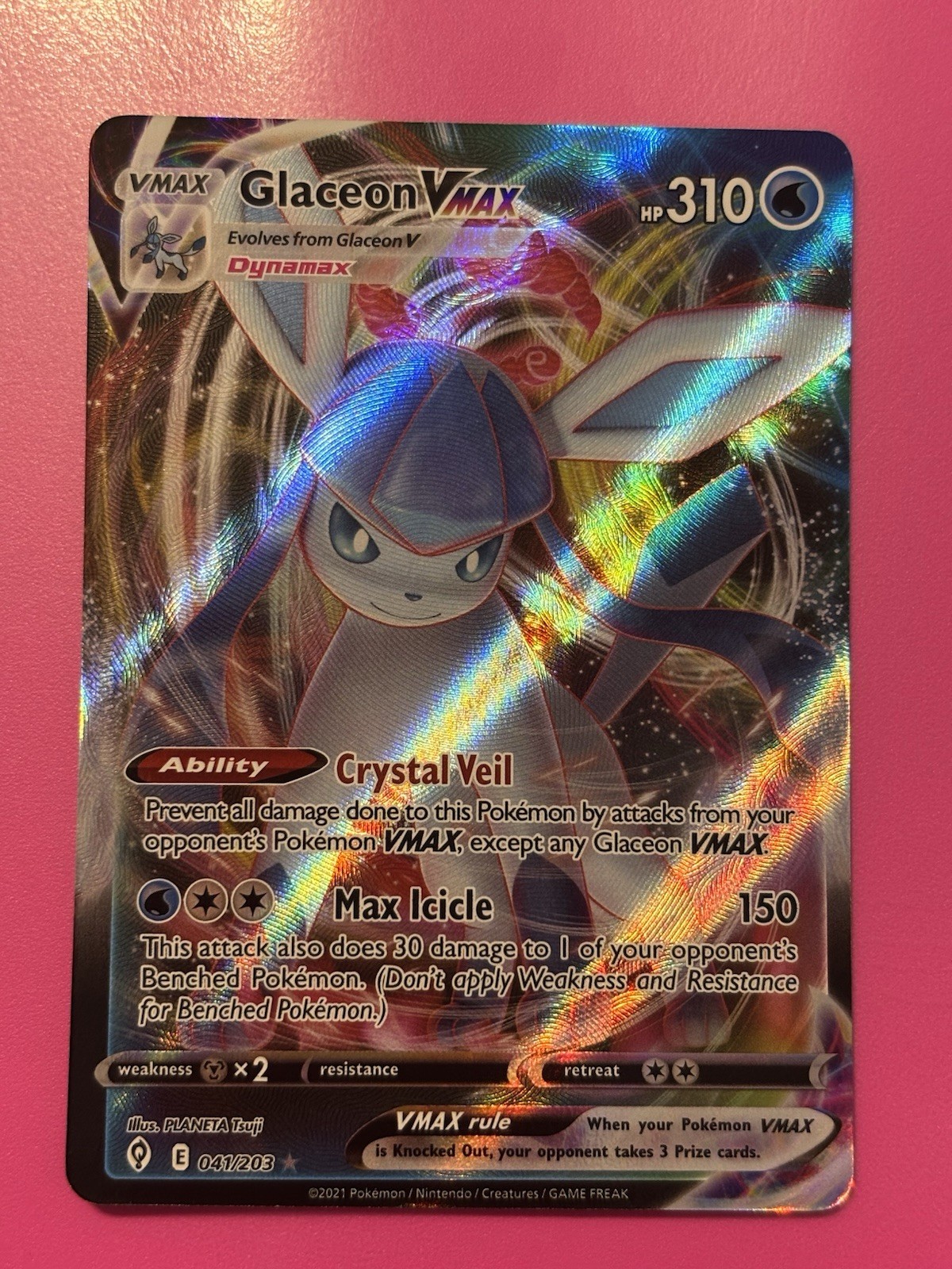 120PK041 - Glaceon VMAX - 41/203 - Evolving Skies - Holo Rare