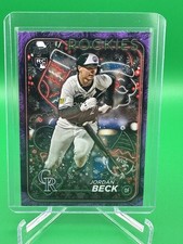 Topps 2024 Holiday Jordan Beck RC #H64 Colorado Rockies Purple 22/99 