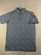 Footjoy Polo Shirt Men s Size Medium Geometric All Over Print Golf Performance
