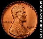 1945 Lincoln Wheat Cent - Red Choice Gem Brilliant Unc  No Reserve  #J8294