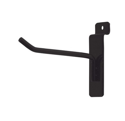 SSWBasics Slatwall Hooks - 4'' Black 50 Count - 6mm Diameter Tubing