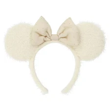 Tokyo Disney Resort  Minnie Mouse White Fluffy Ears Headband 2025 NEW