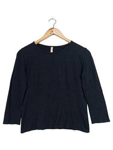 Maglia a maniche lunghe da donna a coste, con colletto alto, slim fit, tinta unita, basic, b, Taglia unica