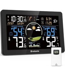 Digital LCD Weather Station Clock Indoor & Outdoor Calendar Thermometer Wireless