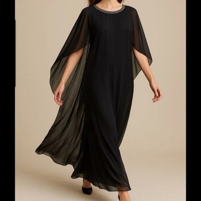 chinese dress ladies Badgley Mischka Sheer Balloon Sleeve Sheath Dress- Black – By Request main image 1