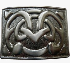 Scottish Kilt Belt Buckle Pewter Celtic Knot Metal 4 x 3
