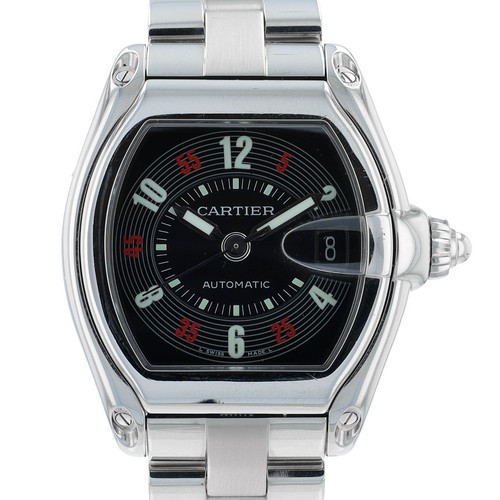 Cartier Stainless Steel Roadster 2510 Black Vegas Dial Automatic Watch