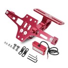  Universal Motorcycle Fender Eliminator With LED Light CNC Aluminum License Red