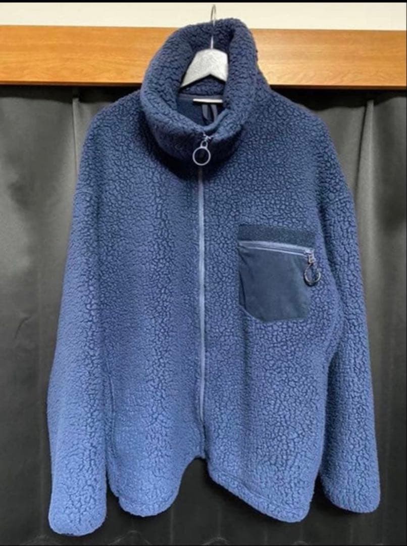 Nanamica Fleece Jacket Men’s Medium Navy Zipper Pockets Warm Functional