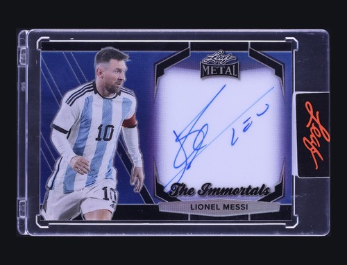 2025 Leaf Metal Authentics - Lionel Messi /100 Blue Immortals ON CARD Auto