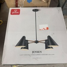 Globe-Jensen Model#67000105 -Light Matte Black Transitional Chandelier