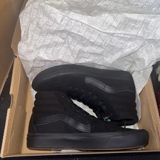 Vans Sneakers~Comfycush Sk8-Hi Black/Black Canvas Suede High Top Shoe~M 7.5 W 9
