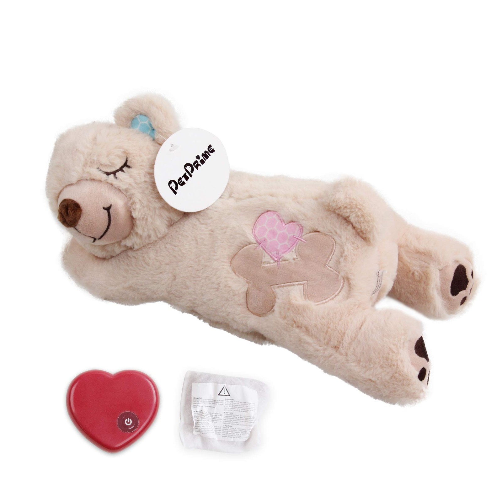 PetPrime Dog Plush Toy Heart Beat Puppy Plush Bear Toy with Warmer Bag Pet So...