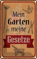 Blechschild 30X20 Cm Mein Garten Meine Gesetze Geschenk Deko Geschenk Metall Sch