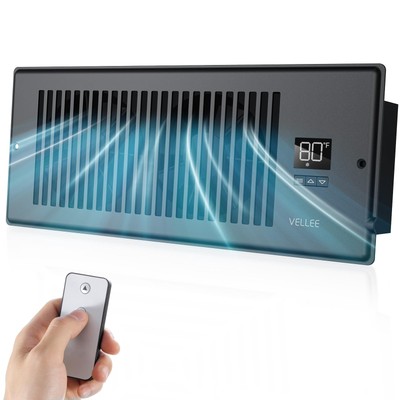 VELLEE Quiet Register Booster Fan for 4x12 Duct - 10-Speed Smart AC Vent
