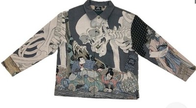 Rebel Vengeance- Japanese Skull & Samurai Printed Men's Jacket Size Large (New)