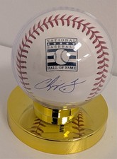 Chipper Jones Signed Baseball Hof Fanatics Certified Autograph with Stand C