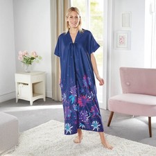 Navy Zip Front Kaftan � Lightweight, Flattering Fit, Pockets