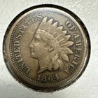 1864 Indian Head Cent CN Copper Nickel Fine.