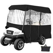 Golf Cart Enclosure, 4-Person Golf Cart Cover, 4-Sided Fairway Deluxe, Black