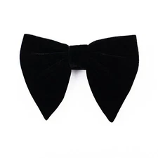 Black Velvet Bow Ties Mens Pre-Tied Satin Formal Tuxedo Big Bowtie Oversized 